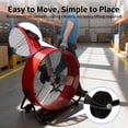 thumbnail image 4 of Industrial Drum Fan 30", High Velocity, 8520 CFM, 3-Speed, Heavy Duty Metal Fan for Commercial, Factory(Red+Black), 4 of 7