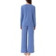 thumbnail image 3 of Pijamas de mujer Inspire Chic, conjuntos de pijama de manga corta con botones y pantalones, color azul, 3 of 6