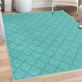 thumbnail image 1 of Geometric Decorative Rug, Simple Monochrome Patterns Linked Forms on Plain Background Modern, Quality Carpet for Bedroom Dorm and Living Room, 6 Sizes, Sky Blue, by Ambesonne, 1 of 4