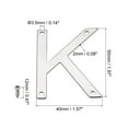 thumbnail image 2 of Uxcell 1.97 Inch Stainless Steel House Letter K for Mailbox Hotel Address Door Sign, 2 of 5