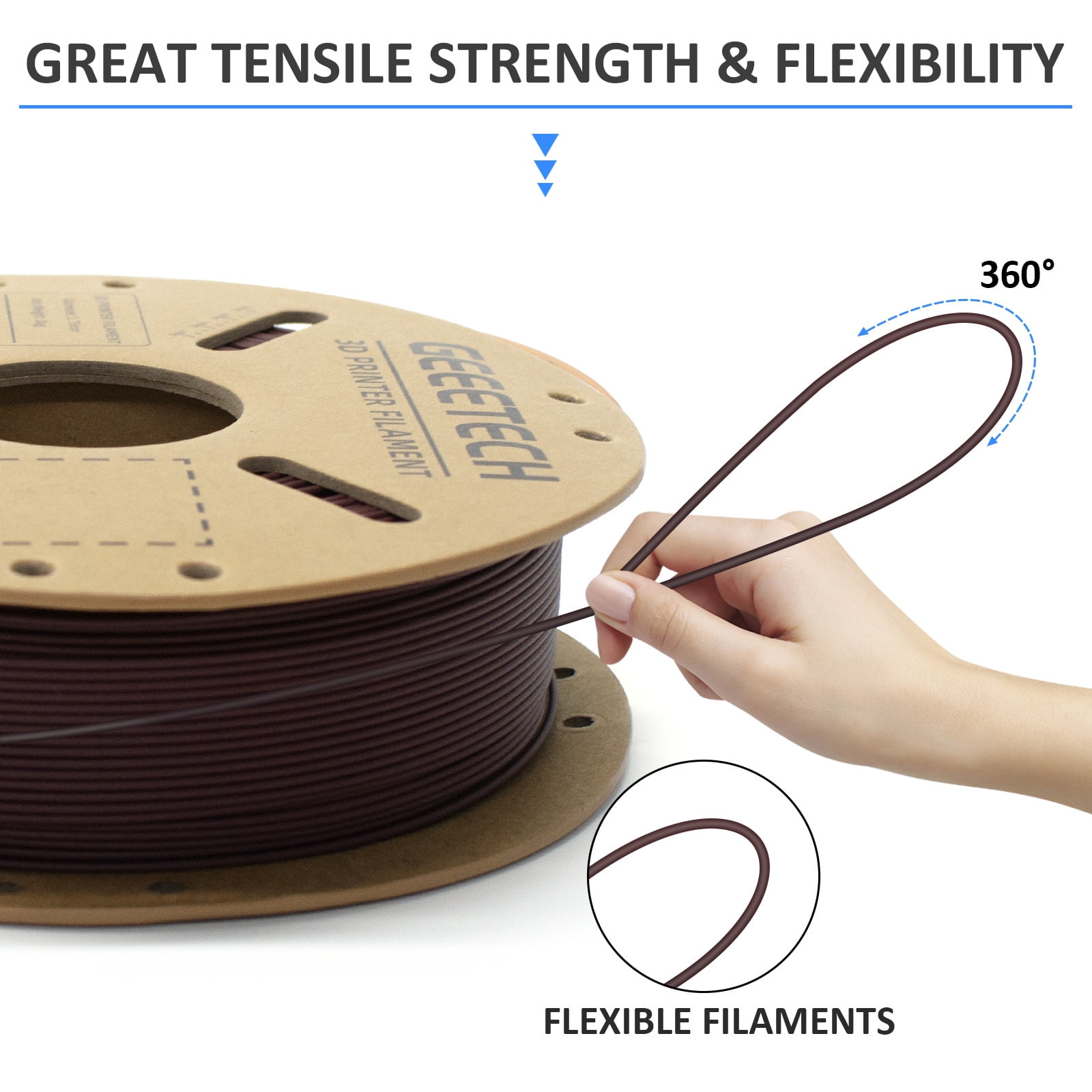 Geeetech 5pcs 3D Printing PLA Carbon Fiber Filament 1.75mm Dimensional Accuracy +/- 0.03mm 5kg(11 ib) Brick Red