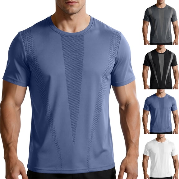 Bovxnpu Mens Short Sleeve T Shirts Men's Mesh Quickly Dry Breathable Athletic T-Shirt Comfy Tops