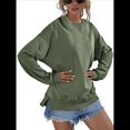 thumbnail image 3 of Sudadera de Larga para Mujer, Holgada, para Hacer Ejercicio, para Salir, Informal, con Capucha Verde L, 3 of 10