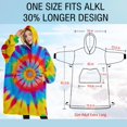 thumbnail image 4 of Oversized Wearable Blanket Hoodie,Colorful Rainbow Tie Dye Spiral Pattern Sherpa Blanket Hoodie with Super Pockets,Super Warm Fuzzy Pullover for Women & Men, 4 of 6