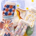 thumbnail image 3 of Calcetines de las lanas de las mujeres, calcetines elásticos del cristal del telar jacquar del cordón fino transparente transparente del cristal del verano, 3 of 6