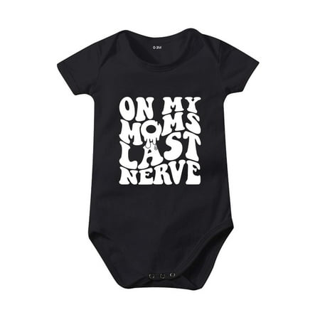 

Leutsin Baby Toddler Boys and Girls Cotton outfits Short Sleeve Romper Letter Jumpsuit Bodysuit（0-24 Months）