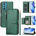 thumbnail image 5 of Funda para Motorola Edge 30 con cremallera tipo cartera, tarjetero, marco de fotos, soporte y cordón, de piel sintética. verde, 5 of 5