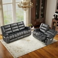 thumbnail image 3 of Ebello 2+3  Manual Recliner Sofa Set, Overstuffed Fabric Reclining Couch with Removable Console Featuring Cup Holders for Living Room and Home Theater(Dark Gray,), 3 of 6