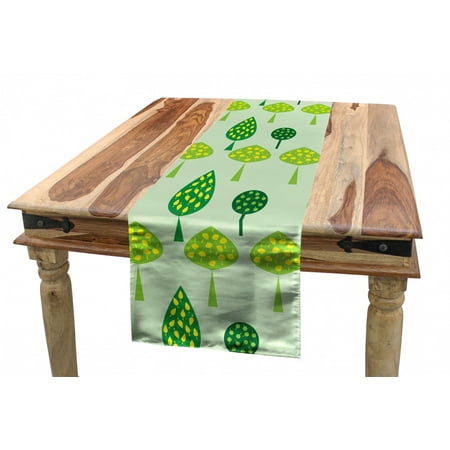 

Leaves Table Runner Abstract Trees Drawing Style Blossoms Rhythmic Motifs of Nature Graphic Dining Room Kitchen Rectangular Runner 3 Sizes by Ambesonne