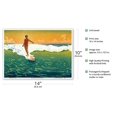 thumbnail image 2 of Duke Kahanamoku Surfing - Honolulu Hawaii - Vintage Colored Woodblock Print by Charles W. Bartlett c.1918 - Master Art Print 10in x 14in, 2 of 4