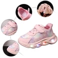 thumbnail image 6 of Zanarzt Toddler Girls Tennis Shoes Girls Sneakers Light Up Shoes Breathable Stylish Printed Platform Sneakers Pink,US 11.5, 6 of 9