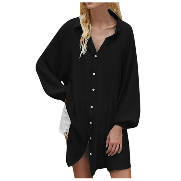 asdoklhq Womens Plus Size Tops Clearance,Women's Stand Collar Solid Color Casual Long Sleeve Stitching T-shirt Top Blouse