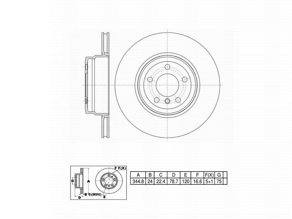 Winstop Brake Rotor, Rear WS248316, BMW X5 2017-2007