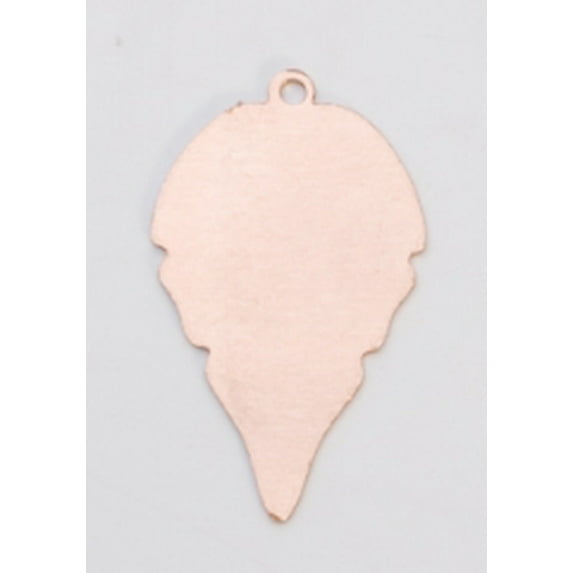 Copper Leaf with Ring, 24 Gauge, 27 by 18 Millimeters, Pack of 144