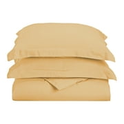 Superior Solid Wrinkle-Free Duvet Cover Set, King/ Cal King, Gold