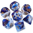 thumbnail image 1 of Qmay Dnd Dice Set - Dados poliédricos (mezcla azul y blanco) 7 piezas para mazmorras y dragones D&D Rpg Juegos de rol Dados con bolsa de dados, 1 of 5