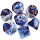 thumbnail image 1 of Qmay Dnd Dice Set - Dados poliédricos (mezcla azul y blanco) 7 piezas para mazmorras y dragones D&D Rpg Juegos de rol Dados con bolsa de dados, 1 of 5