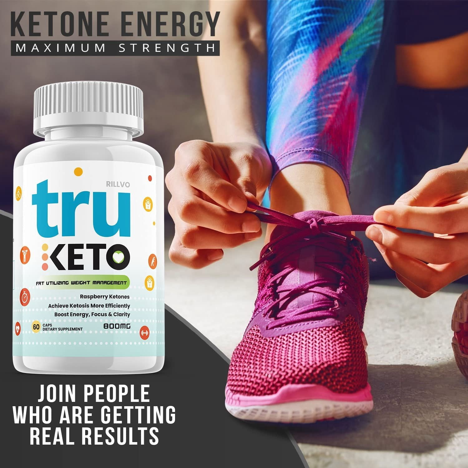 5 Pack Tru Keto Pills, Advanced Ketogenic Formula 300 Capsules