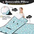 thumbnail image 3 of Unicorn and Cat Blue Pattern Teens Toddler Nap Mat with Pillow, Sleeping Mat Bag for Preschool Daycare 51"x22", 3 of 6