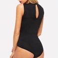 thumbnail image 4 of Conjunto de lencería Bodycon Deep V Body Malla Empalme Ropa de dormir Hugtrwg para mujer Negro T XL, 4 of 6