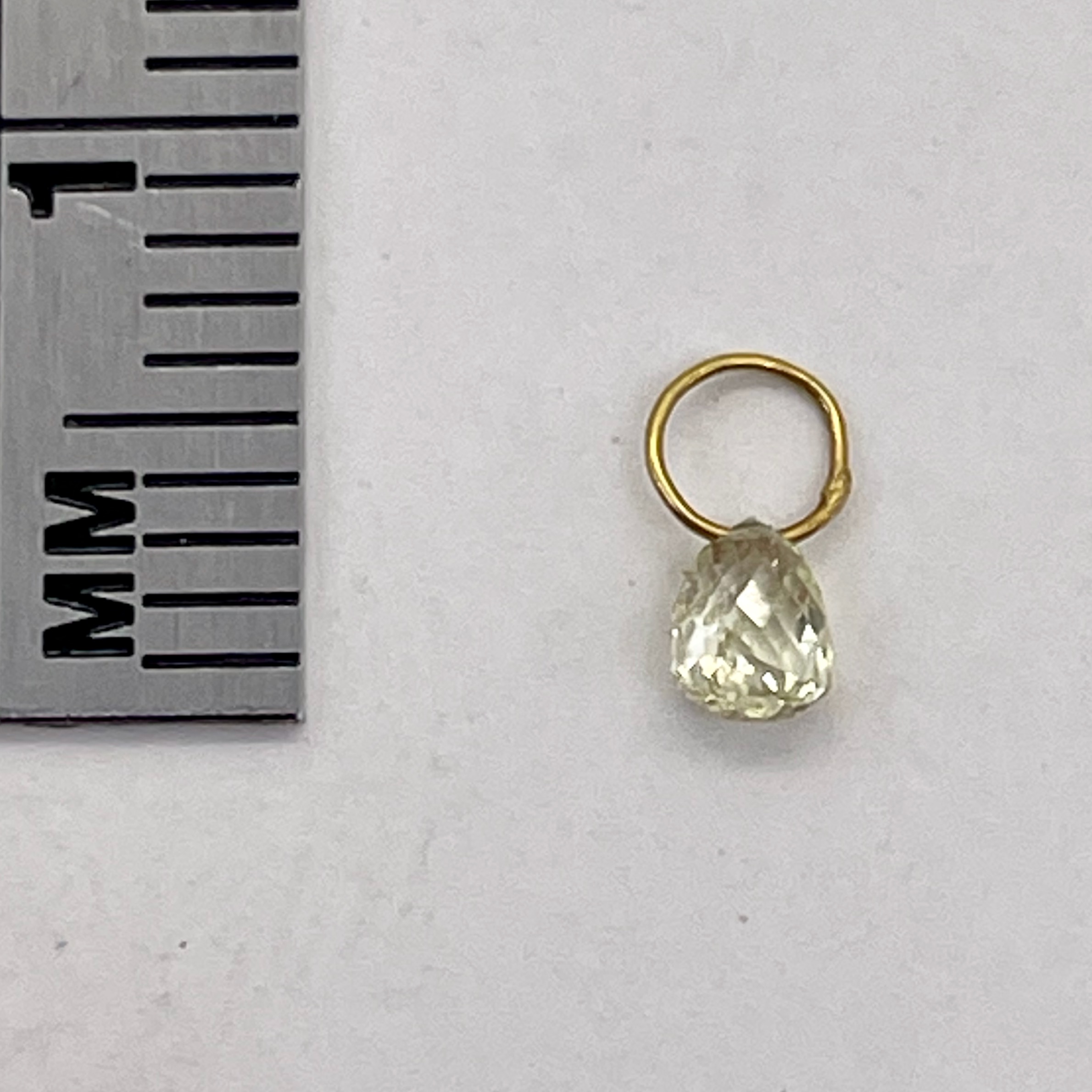 0.23cts Natural Canary Diamond 18K Gold Pendant | 3x2.5x2.25mm | - image 4 of 12