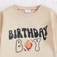 thumbnail image 4 of UngA Baby Boy Birthday Outfit Toddler Fall Clothes Infant Birthday Boy Shirt & Pants Set Cute 2 Piece Cake Smash Outfits (Beige,12-18 Months), 4 of 7