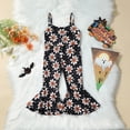 thumbnail image 2 of KAUOD 3 6 12 18 24 Months Girls Flower Halloween Overall Sleeveless Backless Bell Bottom Jumpsuits Halloween Rompers Clothes, 2 of 8