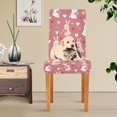 thumbnail image 4 of Yayeee 4 Pack Dining Chair Covers Stretch Parson Chairs Slipcovers Seat Protector, Bunny Love Blooms, 4 of 6