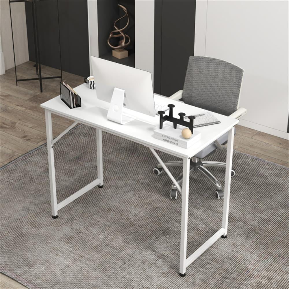 Demi Bonn L Shaped Computer Desk and Writing Workstation for Home and Office, White