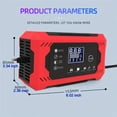 thumbnail image 3 of HLONK 12V/8A 24V/4A Car and Motorcycle Battery Charger Lead-Acid Battery Smart Charger Digital Display Car Trickle Charger Battery Start-Stop Repair Activation Charger, 3 of 8