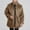 Brown, variant on QUNYINEY Coats for Men Long Sleeve Solid Faux Fur Black Overcoat Loose Cardigan Warm Outerwear Coats