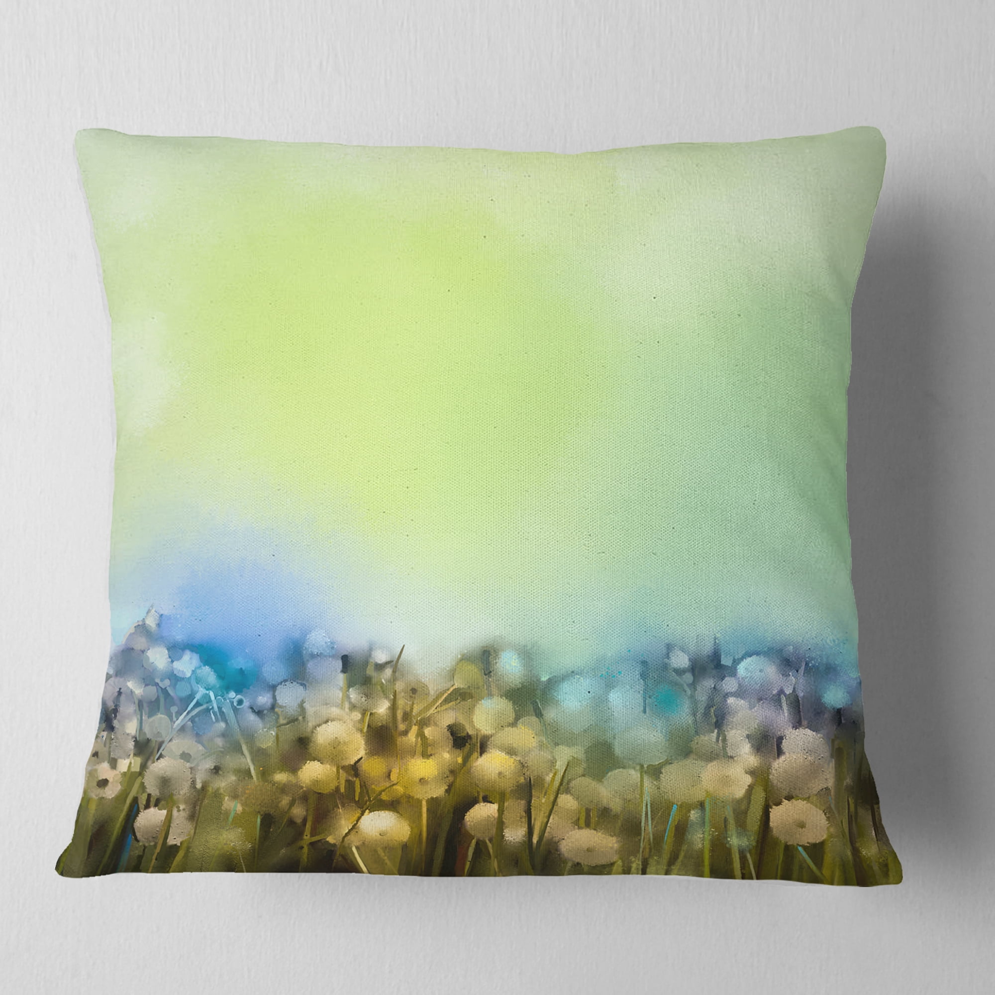 Designart White Flowers Garden in Soft Color - Floral Throw Pillow - 18x18