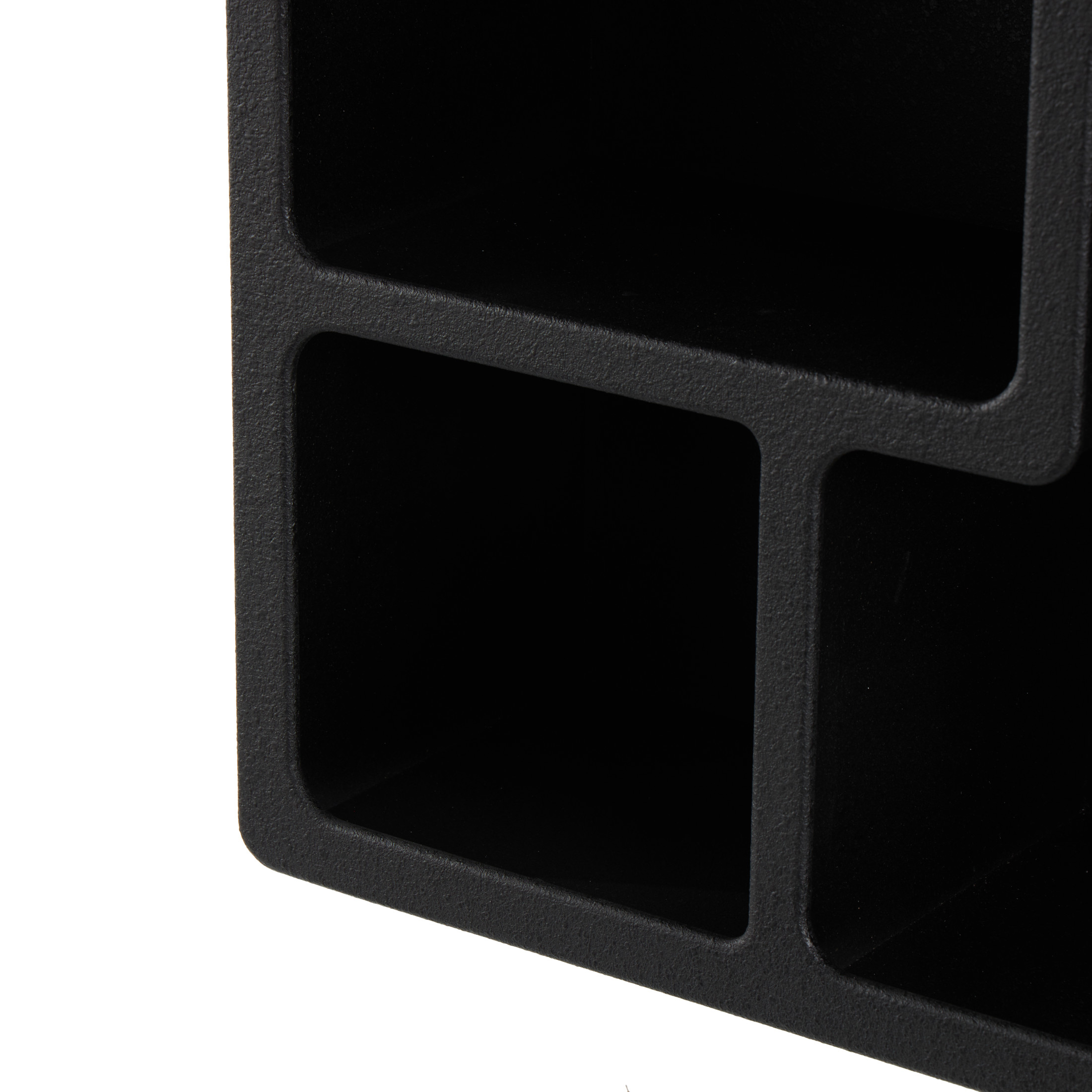 DecMode 24" x 10" 4-Tier Black Geometric Wall Shelf with Arched Block Shapes