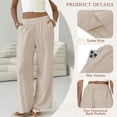 thumbnail image 3 of TEMOFON Women’s Wide Leg Pants Linen Lightweight Pants for Women Casual Trousers for Spring, 3 of 6
