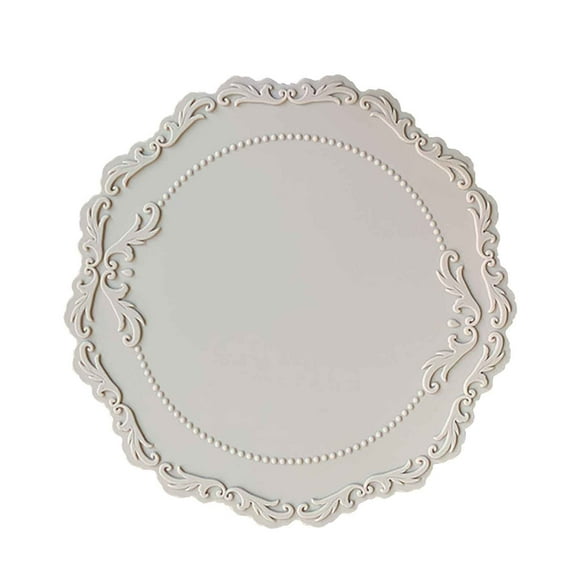 Agiferg Tapis Isolant Haute Température en Silicone Anti-Brûlure Napperon de Table Tapis Épaissi pour la Maison Tapis de Bol Napperon à Motif de Fleurs en Relief