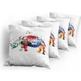 thumbnail image 5 of Ambesonne Animal Throw Pillow Cover 4 Pack, Musical Notes Creature Art, 24", Multicolor, 5 of 7