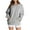 Gray, variant on Buigttklop Womens Plus Size Sweatshirt Fall Winter Casual Quilted Long Sleeve Pocketed Sweatshirts Pullover Top
