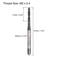 thumbnail image 2 of Unique Bargains Robinet à Flûte en Spirale M2 x 0.4, Robinet de Filetage pour Machine Métrique, Revêtement Nitriding HSS, Tige Ronde avec Extrémité Carrée, 2 Pcs, 2 of 7
