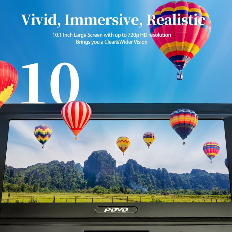 Portable 13.9' DVD Player, Swivel Screen, Rechargeable, Support CD