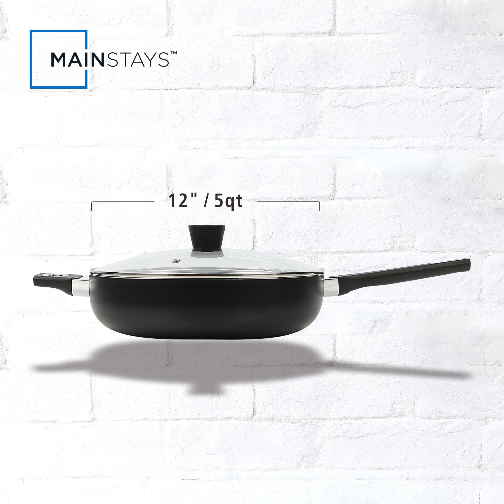 Mainstays Aluminum Nonstick Jumbo Aluminum Cooker Skillet