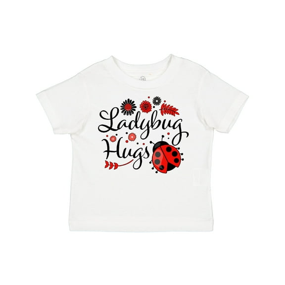 Inktastic Ladybug Hugs with Cute Ladybug and Flowers Boys or Girls Toddler T-Shirt