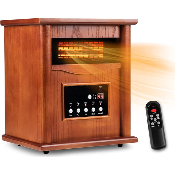 Calentador espacial eléctrico por infrarrojos Nordic Hygge 1500 W con mando a distancia