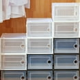 thumbnail image 3 of Miangastore 2PCS Plastic Shoe Storage Box Transparent Drawer Type Shoe Rack Shoe Wall(White), 3 of 9