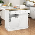 thumbnail image 4 of Costway 15.5 Gallon Kitchen Tilt Out Trash Cabinet Rubber Wood Tabletop 2 Drawers, 4 of 9