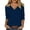 Navy-linen shirts for women, variant on Hilenly 3/4 Sleeve Tops for Women V Neck Tunics Summer Shirts Solid Color Cotton Basic Tees Blouse
