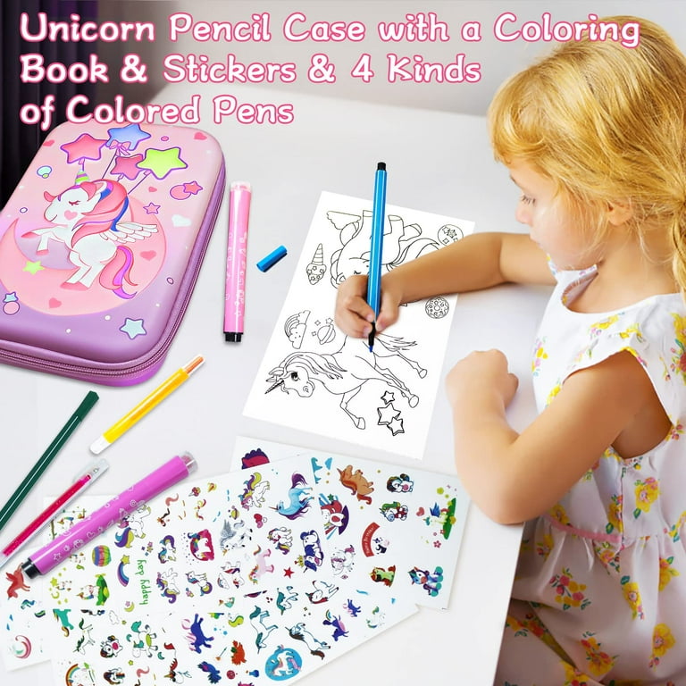  FTBox 72 PCS Unicorn Markers Set with Pencil Case, Acrylic  Marker, Pencils, Twistable Crayons, Glitter Pen, Perfect Art Supplies  Christmas Gift for Girls Ages 4-6-8 : Toys & Games