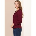 thumbnail image 4 of INSPIRE CHIC Chemisier à Carreaux Mignon pour Femme à Col, Manches Longues, Chemise Boutonnée, 4 of 6