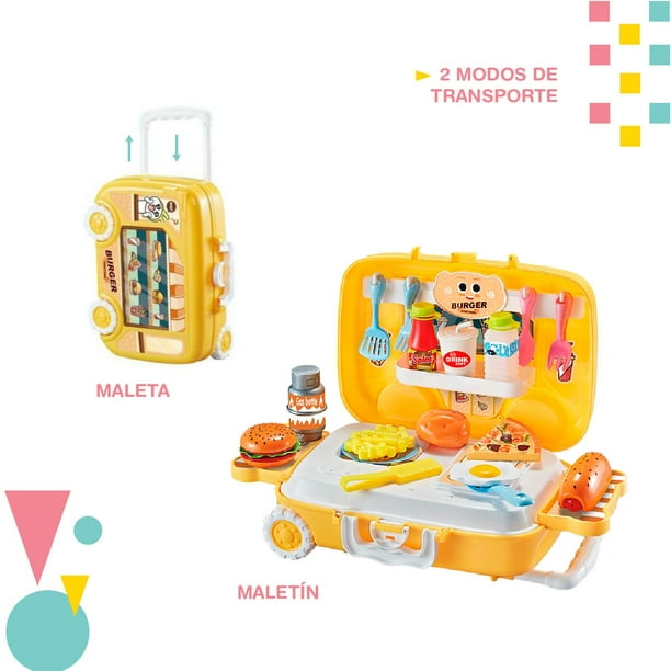 Carrito Maletin Kit Estuche Cocina Hamburguesas Juguete YEI YI