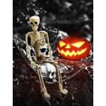 thumbnail image 4 of 15 Inch Skeleton Halloween Decorations - Posable Skeleton With Movable Joints, Small Plastic Full Body Skeleton For Halloween, Graveyard, Haunted Hous, 4 of 5