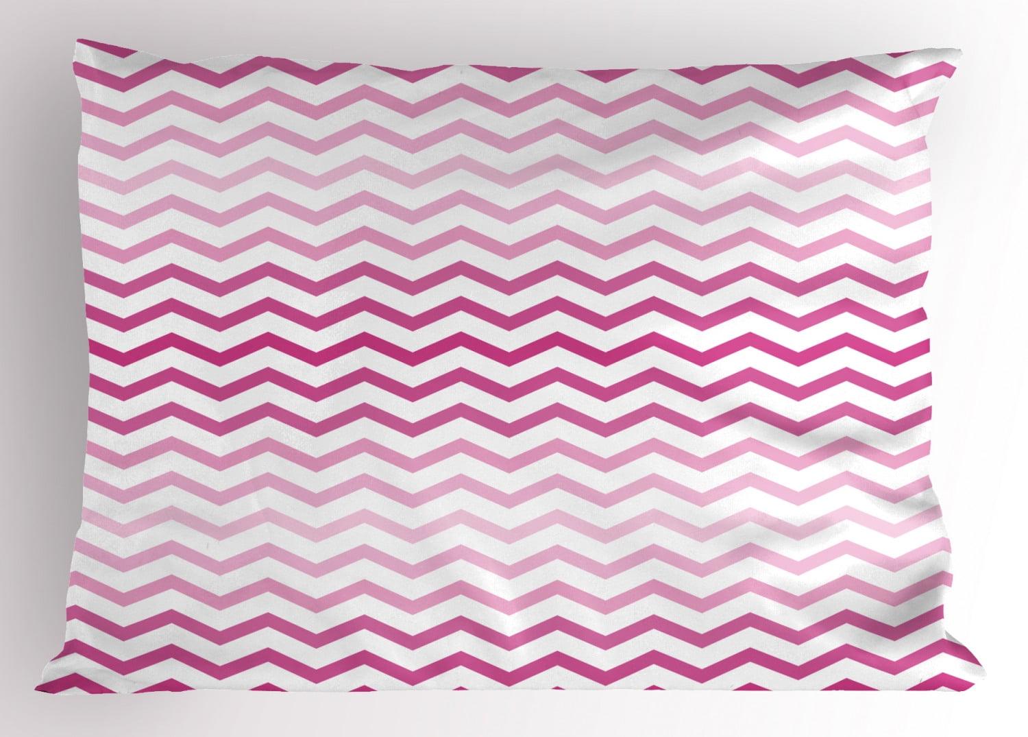 Light Pink Pillow Sham Chevron Zigzag Pattern with Twisted Parallel Lines in Vibrant Tones